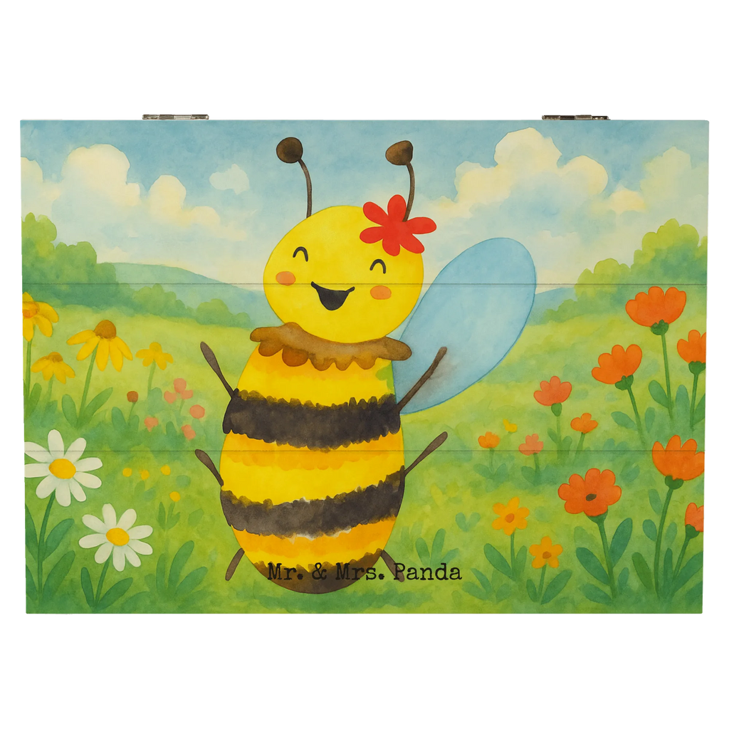 Holzkiste Biene Happy Design Truhe, Kiste, Schatzkiste, Aufbewahrungsbox, Erinnerungsbox, Schatulle, Dekokiste, Holzkiste, Geschenkdose, Erinnerungskiste, XXL, Geschenkbox, Biene, Wespe, Hummel