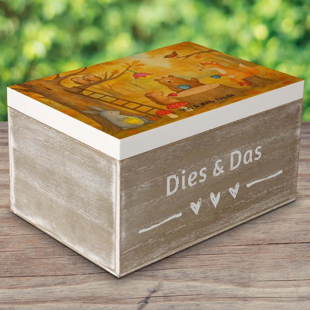 Holzkiste Waldtiere Picknick Design Kiste, Geschenkbox, Truhe, Dekokiste, Schatulle, Holzkiste, Schatzkiste, XXL, Erinnerungskiste, Erinnerungsbox, Aufbewahrungsbox, Geschenkdose, Tiermotive, Gute Laune, lustige Sprüche, Tiere, Igel, Waldtiere, Picknick, Wald, Hase, Fuchs, Maus, Eichhörnchen