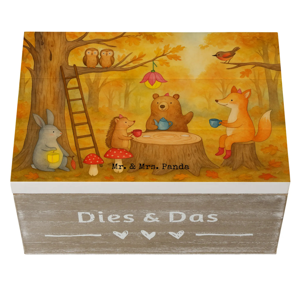 Holzkiste Waldtiere Picknick Design Kiste, Geschenkbox, Truhe, Dekokiste, Schatulle, Holzkiste, Schatzkiste, XXL, Erinnerungskiste, Erinnerungsbox, Aufbewahrungsbox, Geschenkdose, Tiermotive, Gute Laune, lustige Sprüche, Tiere, Igel, Waldtiere, Picknick, Wald, Hase, Fuchs, Maus, Eichhörnchen