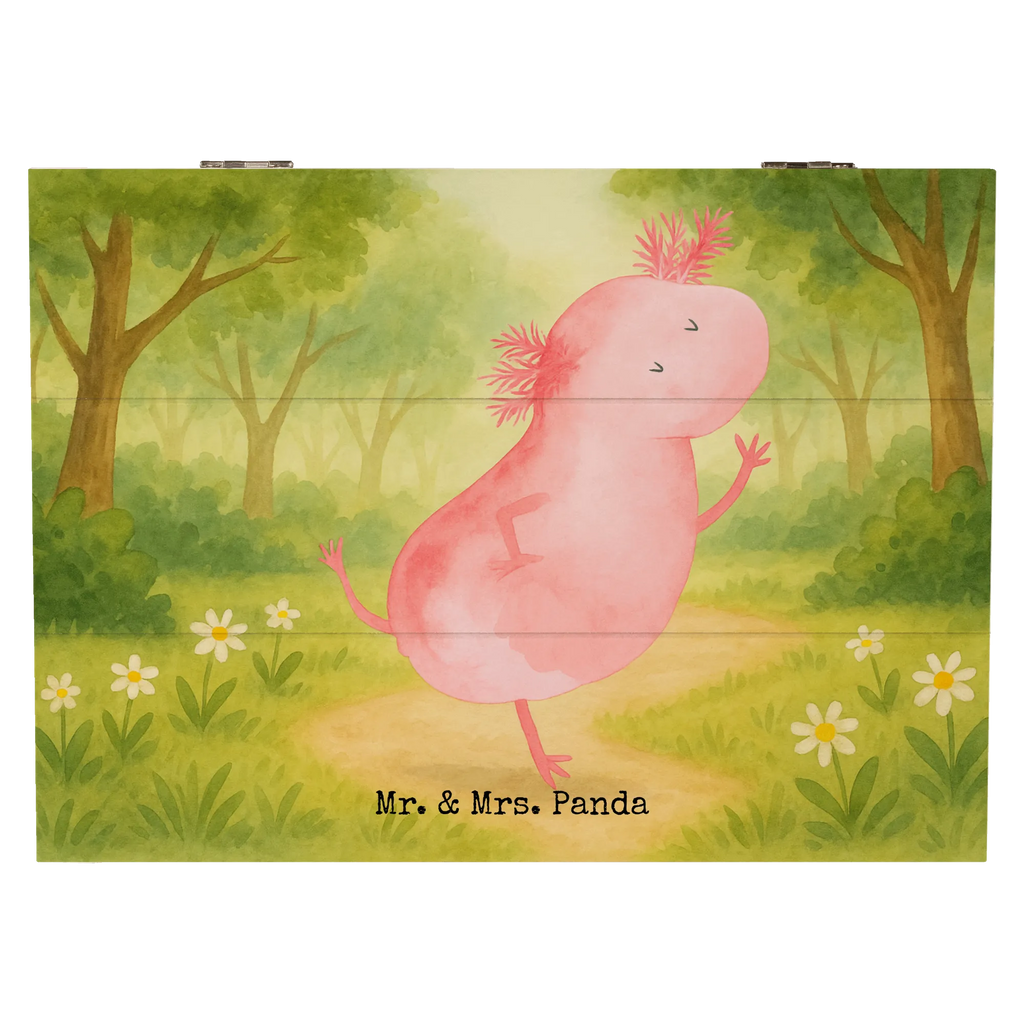 Wooden chest axolotl Dance Design Kiste, Truhe, Geschenkdose, Dekokiste, Holzkiste, XXL, Aufbewahrungsbox, Erinnerungsbox, Geschenkbox, Schatulle, Erinnerungskiste, Schatzkiste, Axolotl, Molch, Axolot, beste Freundin, Sterne, verrückt, Lurche, Freundin, Lurch, Dachschaden, Schwanzlurch