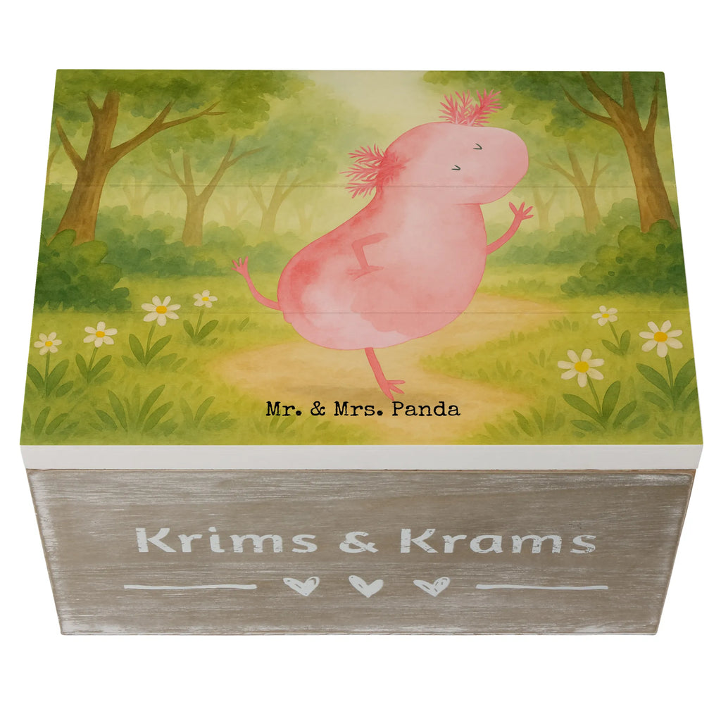 Wooden chest axolotl Dance Design Kiste, Truhe, Geschenkdose, Dekokiste, Holzkiste, XXL, Aufbewahrungsbox, Erinnerungsbox, Geschenkbox, Schatulle, Erinnerungskiste, Schatzkiste, Axolotl, Molch, Axolot, beste Freundin, Sterne, verrückt, Lurche, Freundin, Lurch, Dachschaden, Schwanzlurch