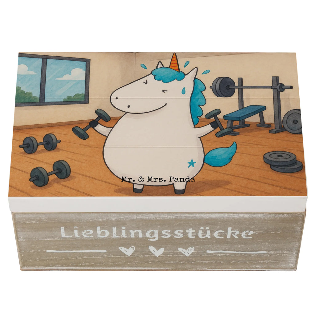 Skrzynia drewniana jednorożec Fitness Design Truhe, XXL, Geschenkbox, Schatzkiste, Holzkiste, Kiste, Schatulle, Aufbewahrungsbox, Geschenkdose, Erinnerungskiste, Dekokiste, Erinnerungsbox, Einhorn, Einhörner, Einhorn Deko, Unicorn, Gym, Fitnessstudio, Geräte, Fitness, Pumpen, Sixpack, Abnehmen, Sport, Diät
