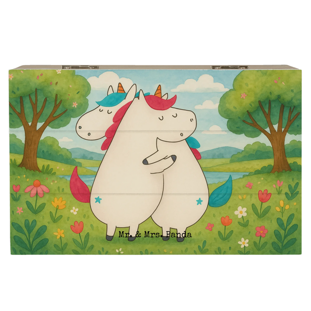 Holzkiste Einhörner Umarmen Design Truhe, Aufbewahrungsbox, Geschenkdose, Erinnerungsbox, XXL, Schatulle, Erinnerungskiste, Geschenkbox, Kiste, Schatzkiste, Dekokiste, Holzkiste, Einhorn, Einhörner, Einhorn Deko, Unicorn, Freundinnen, Geschwister, Liebe, Schwester, BFF, Freundin, Schwestern, Sister, Familie