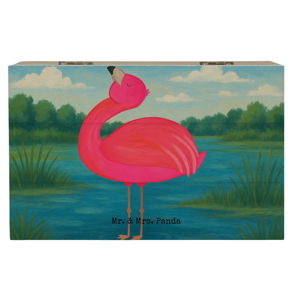 Holzkiste Flamingo Stolz Design Schatulle, Holzkiste, XXL, Geschenkdose, Dekokiste, Erinnerungsbox, Geschenkbox, Truhe, Aufbewahrungsbox, Erinnerungskiste, Schatzkiste, Kiste, Flamingo, Selbstliebe, Selbstakzeptanz, Tochter, Freundin, Schwester, Mama, beste Freundin, Freude, stolz
