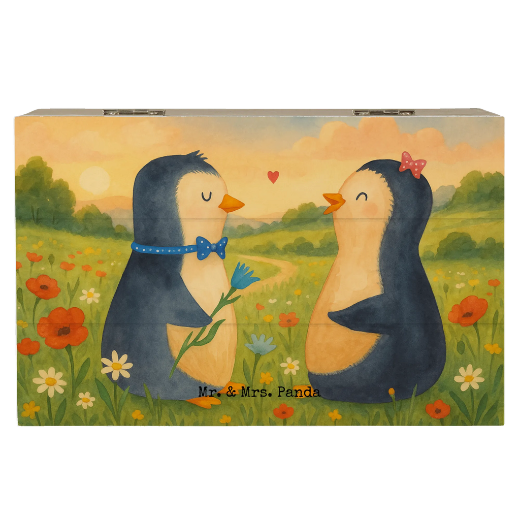 Holzkiste Pinguin Pärchen Design Geschenkdose, Truhe, Geschenkbox, XXL, Dekokiste, Schatulle, Schatzkiste, Aufbewahrungsbox, Kiste, Holzkiste, Erinnerungskiste, Erinnerungsbox, Pinguin, große Liebe, Liebesbeweis, Liebe, Hochzeitstag, Traumpaar, Hochzeit, Liebesgeschenk, Liebespaar, Hochzeitsgeschenk, Pinguine, Jahrestag, Verlobung