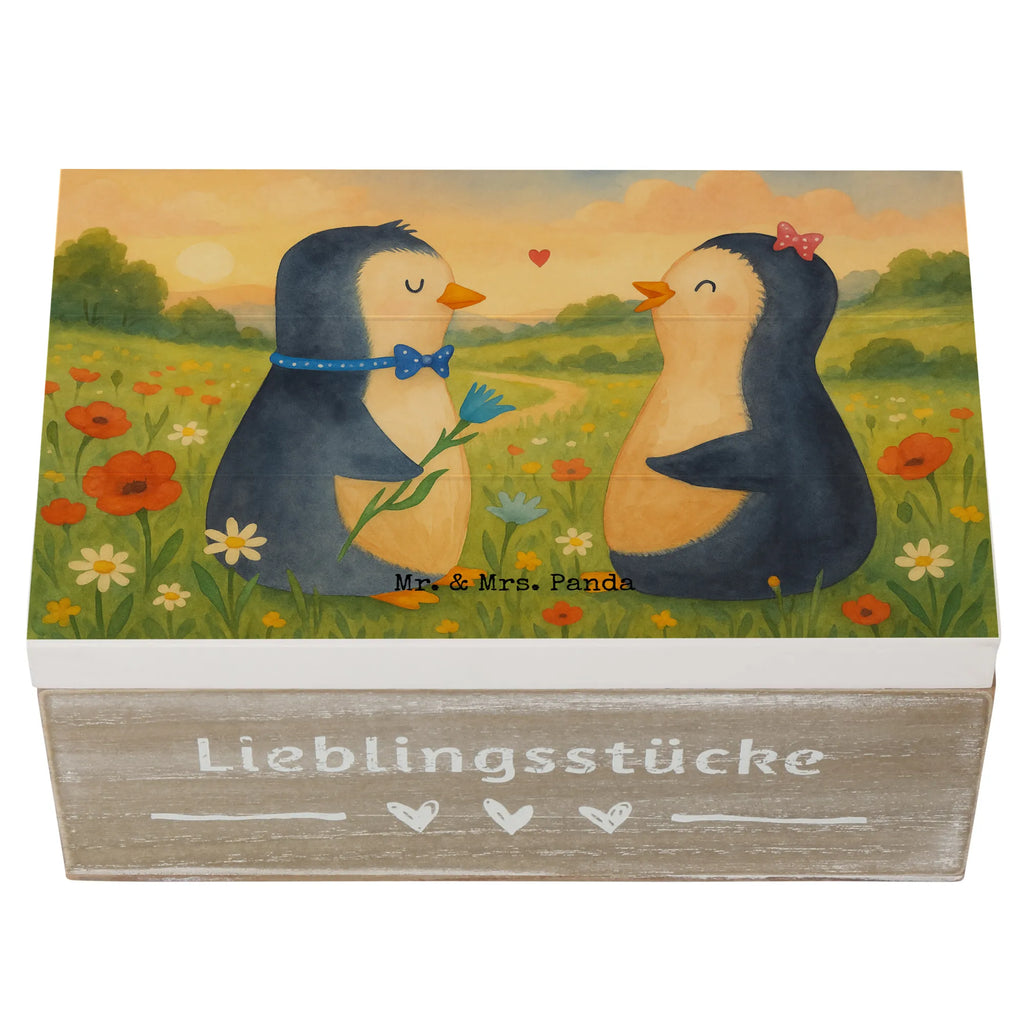 Holzkiste Pinguin Pärchen Design Geschenkdose, Truhe, Geschenkbox, XXL, Dekokiste, Schatulle, Schatzkiste, Aufbewahrungsbox, Kiste, Holzkiste, Erinnerungskiste, Erinnerungsbox, Pinguin, große Liebe, Liebesbeweis, Liebe, Hochzeitstag, Traumpaar, Hochzeit, Liebesgeschenk, Liebespaar, Hochzeitsgeschenk, Pinguine, Jahrestag, Verlobung
