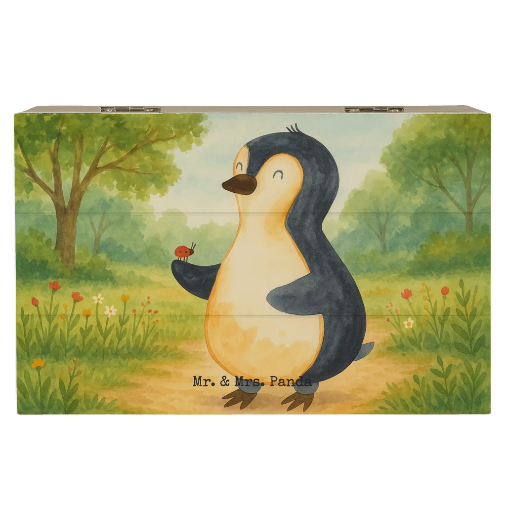 Holzkiste Pinguin Marienkäfer Design Geschenkbox, Geschenkdose, Erinnerungskiste, Schatulle, Aufbewahrungsbox, Erinnerungsbox, Truhe, Kiste, Schatzkiste, Dekokiste, Holzkiste, XXL, Pinguin, Lebensfreude, Marienkäfer, Wunder, Freude, Pinguine, Glück, Liebe