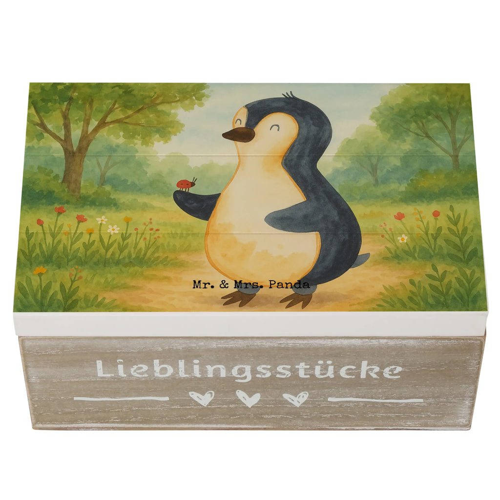 Holzkiste Pinguin Marienkäfer Design Geschenkbox, Geschenkdose, Erinnerungskiste, Schatulle, Aufbewahrungsbox, Erinnerungsbox, Truhe, Kiste, Schatzkiste, Dekokiste, Holzkiste, XXL, Pinguin, Lebensfreude, Marienkäfer, Wunder, Freude, Pinguine, Glück, Liebe
