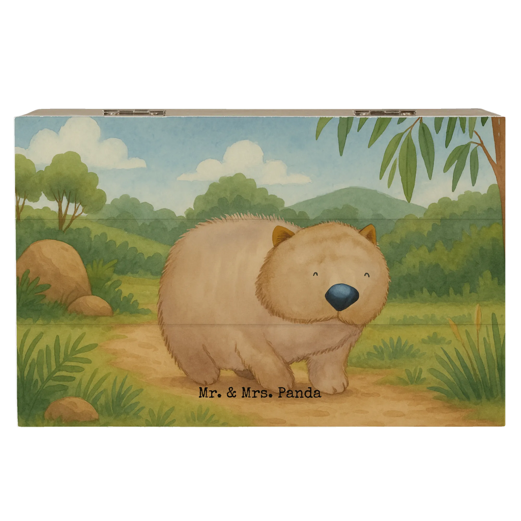 Holzkiste Wombat Design Aufbewahrungsbox, Truhe, Dekokiste, Erinnerungsbox, Erinnerungskiste, Geschenkbox, Kiste, Schatulle, Schatzkiste, Holzkiste, XXL, Geschenkdose, Tiermotive, Gute Laune, lustige Sprüche, Tiere, Australien, Das Leben ist schön, Spruch, Wombat, Motivation