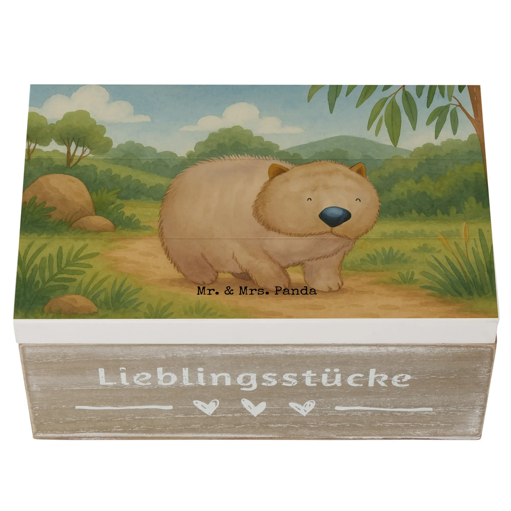 Holzkiste Wombat Design Aufbewahrungsbox, Truhe, Dekokiste, Erinnerungsbox, Erinnerungskiste, Geschenkbox, Kiste, Schatulle, Schatzkiste, Holzkiste, XXL, Geschenkdose, Tiermotive, Gute Laune, lustige Sprüche, Tiere, Australien, Das Leben ist schön, Spruch, Wombat, Motivation