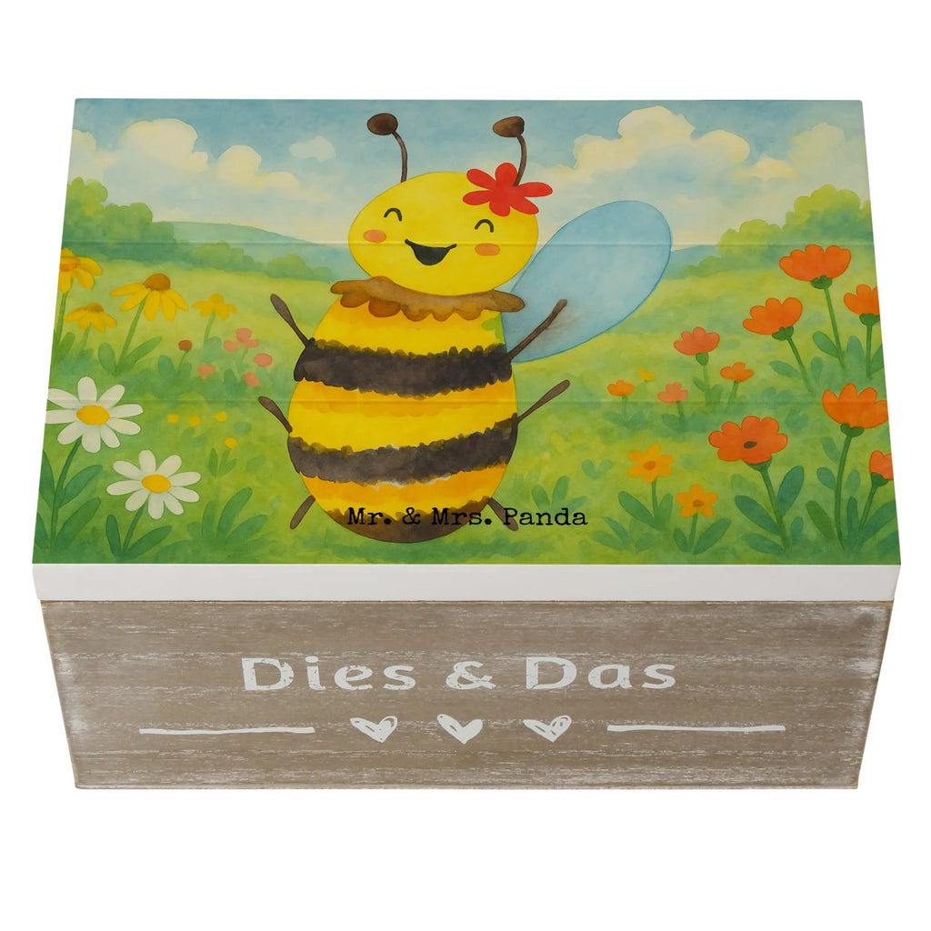 Holzkiste Biene Happy Design Truhe, Kiste, Schatzkiste, Aufbewahrungsbox, Erinnerungsbox, Schatulle, Dekokiste, Holzkiste, Geschenkdose, Erinnerungskiste, XXL, Geschenkbox, Biene, Wespe, Hummel