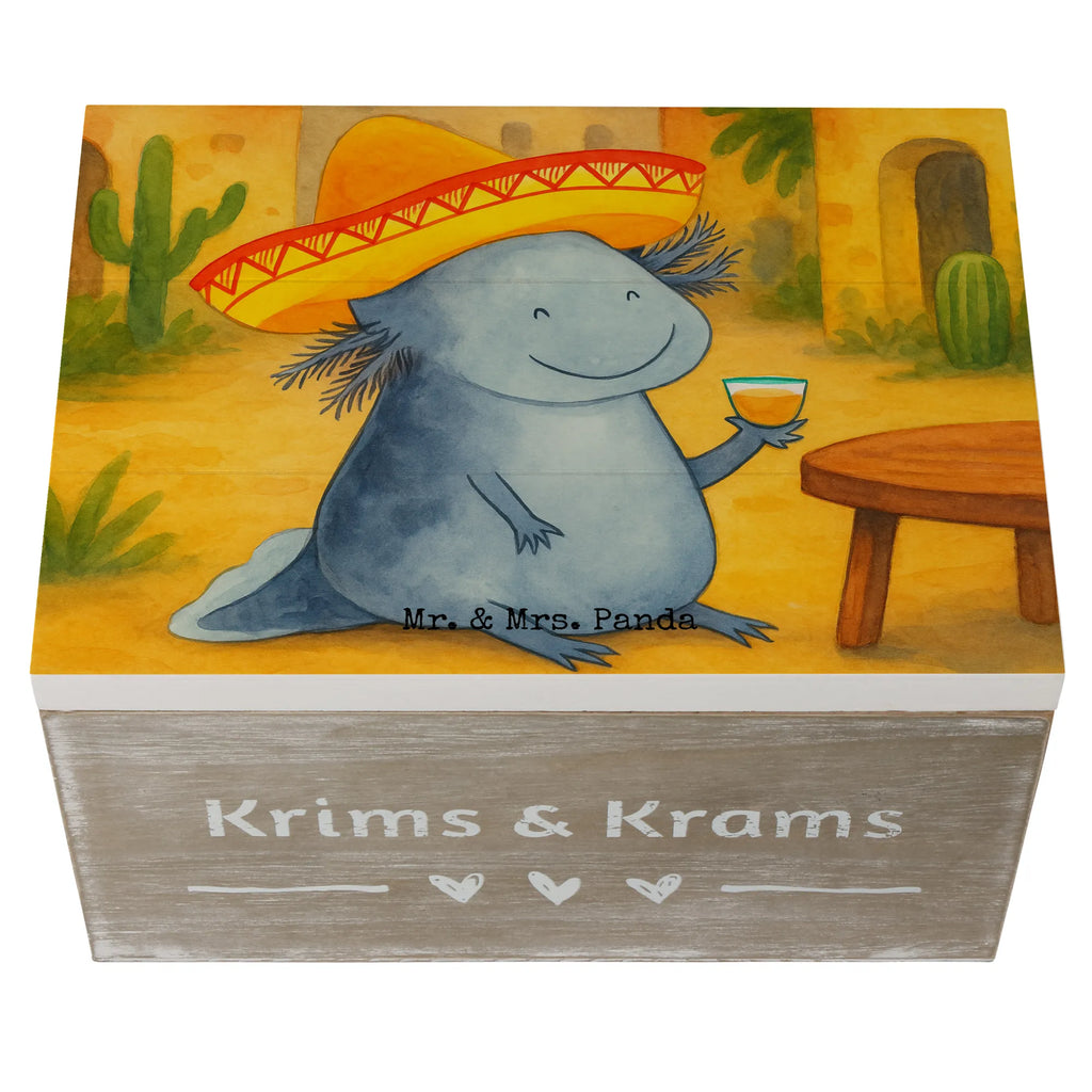 Holzkiste Axolotl Tequila Design Dekokiste, Erinnerungskiste, Geschenkbox, Schatzkiste, Truhe, Kiste, Schatulle, Geschenkdose, Aufbewahrungsbox, Erinnerungsbox, XXL, Holzkiste, Axolotl, Molch, Lurche, Feuerdrache, Schwanzlurch, Mexiko, Sombrero, Zitrone, Lurch, Tequila, Feuersalamander, Axolot, Spruch, Motivation, Mexico