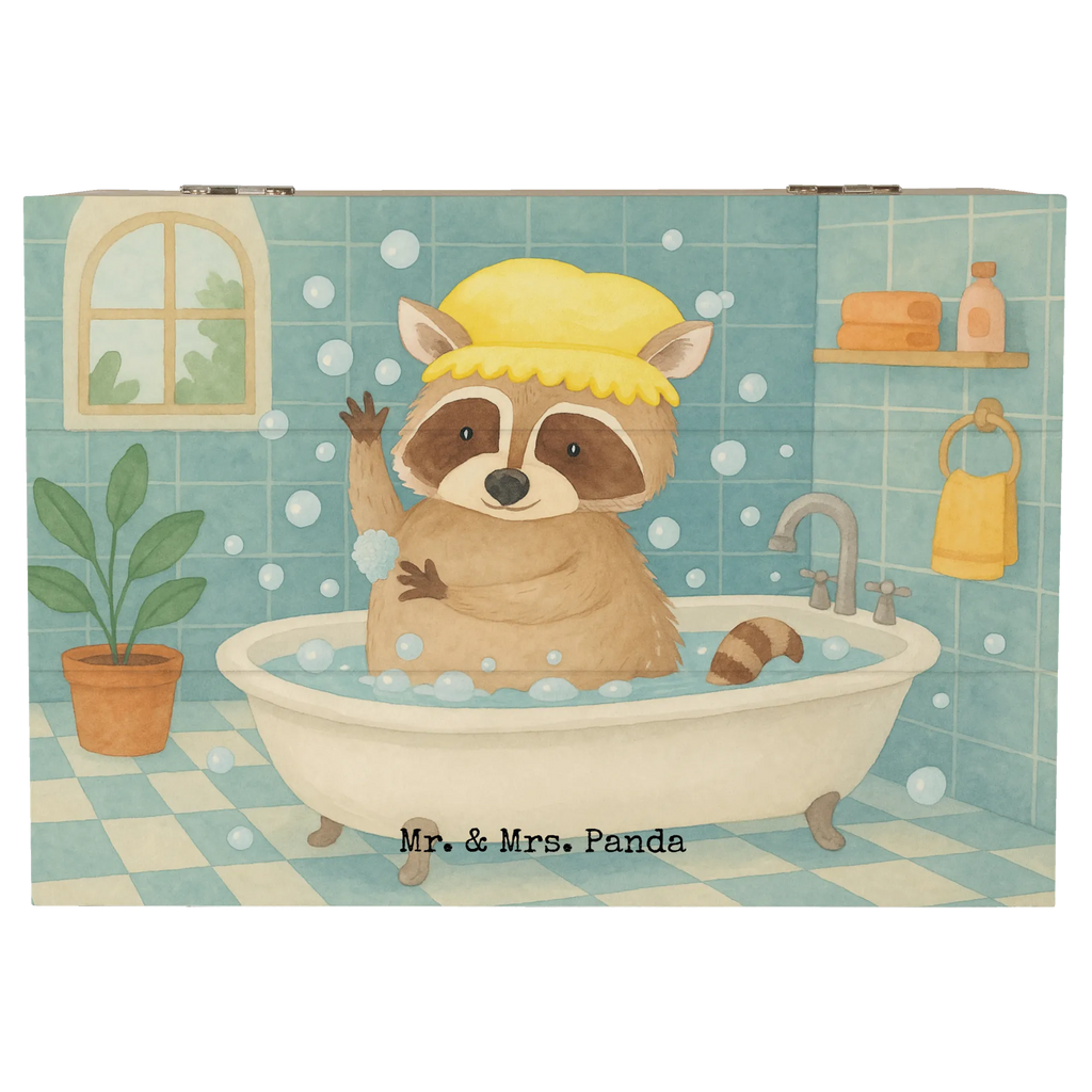 Holzkiste Waschbär Design Schatzkiste, Geschenkbox, Geschenkdose, Erinnerungsbox, Dekokiste, Kiste, XXL, Holzkiste, Erinnerungskiste, Truhe, Aufbewahrungsbox, Schatulle, Tiermotive, Gute Laune, lustige Sprüche, Tiere, Fröhlich, Waschbär, Seifenblasen, Tagträumen, waschen, Plan