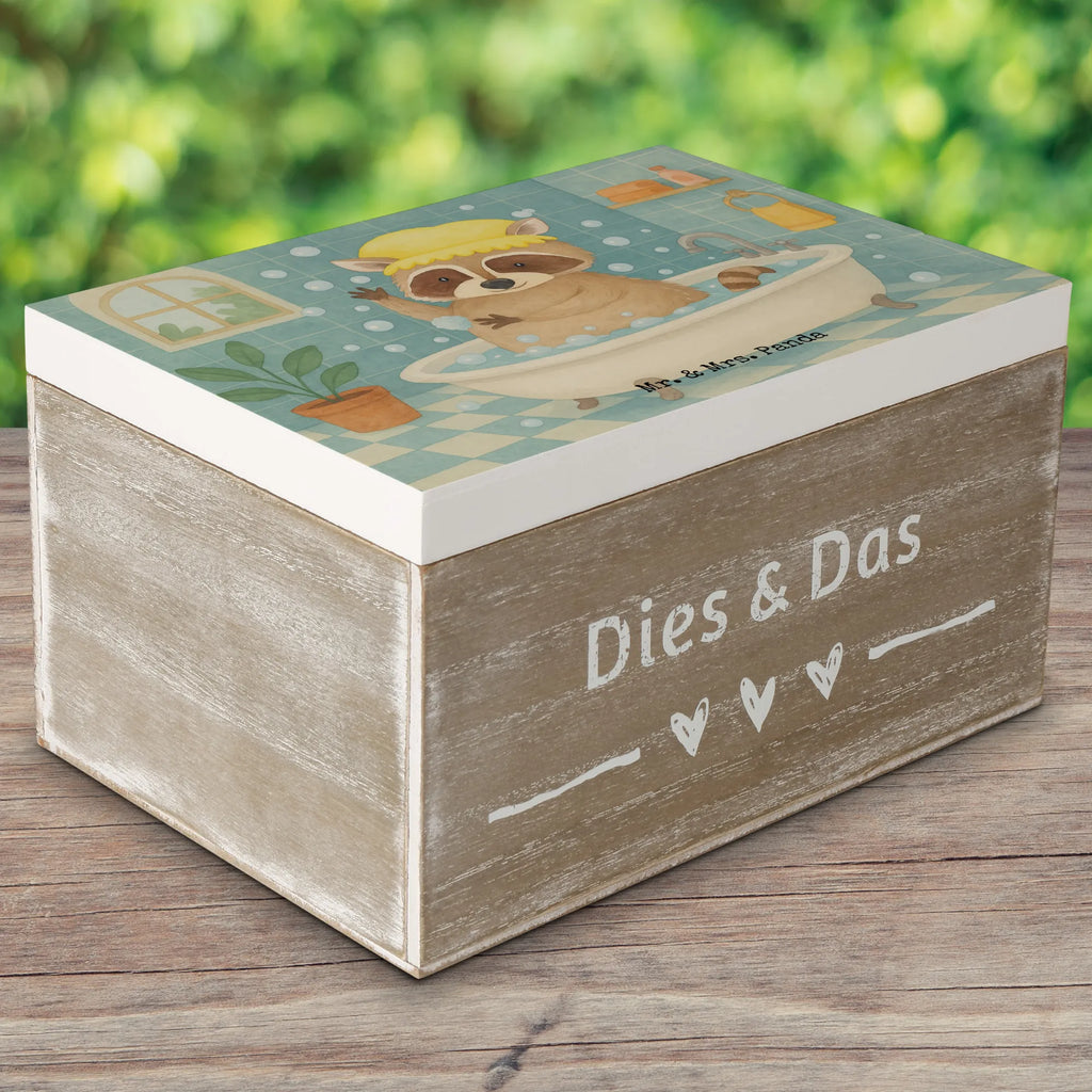 Holzkiste Waschbär Design Schatzkiste, Geschenkbox, Geschenkdose, Erinnerungsbox, Dekokiste, Kiste, XXL, Holzkiste, Erinnerungskiste, Truhe, Aufbewahrungsbox, Schatulle, Tiermotive, Gute Laune, lustige Sprüche, Tiere, Fröhlich, Waschbär, Seifenblasen, Tagträumen, waschen, Plan