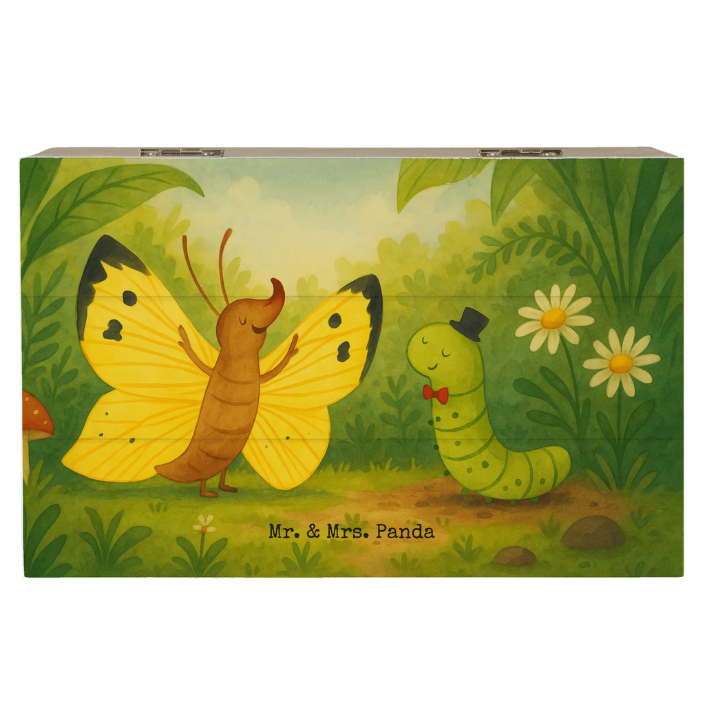 Wooden chest Caterpillar butterfly Design Dekokiste, Erinnerungsbox, Erinnerungskiste, XXL, Schatulle, Truhe, Geschenkdose, Aufbewahrungsbox, Kiste, Holzkiste, Schatzkiste, Geschenkbox, Tiermotive, Gute Laune, lustige Sprüche, Tiere, Hütchen, Hut, Erwachsen werden, Entwicklung, Kokon, Schönheit, Schmetterling, Raupe, Zitronenfalter, Aufwachsen