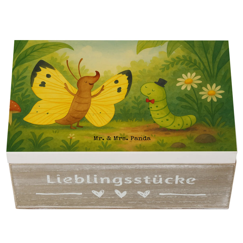 Wooden chest Caterpillar butterfly Design Dekokiste, Erinnerungsbox, Erinnerungskiste, XXL, Schatulle, Truhe, Geschenkdose, Aufbewahrungsbox, Kiste, Holzkiste, Schatzkiste, Geschenkbox, Tiermotive, Gute Laune, lustige Sprüche, Tiere, Hütchen, Hut, Erwachsen werden, Entwicklung, Kokon, Schönheit, Schmetterling, Raupe, Zitronenfalter, Aufwachsen