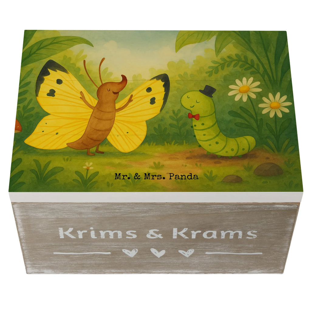 Wooden chest Caterpillar butterfly Design Dekokiste, Erinnerungsbox, Erinnerungskiste, XXL, Schatulle, Truhe, Geschenkdose, Aufbewahrungsbox, Kiste, Holzkiste, Schatzkiste, Geschenkbox, Tiermotive, Gute Laune, lustige Sprüche, Tiere, Hütchen, Hut, Erwachsen werden, Entwicklung, Kokon, Schönheit, Schmetterling, Raupe, Zitronenfalter, Aufwachsen