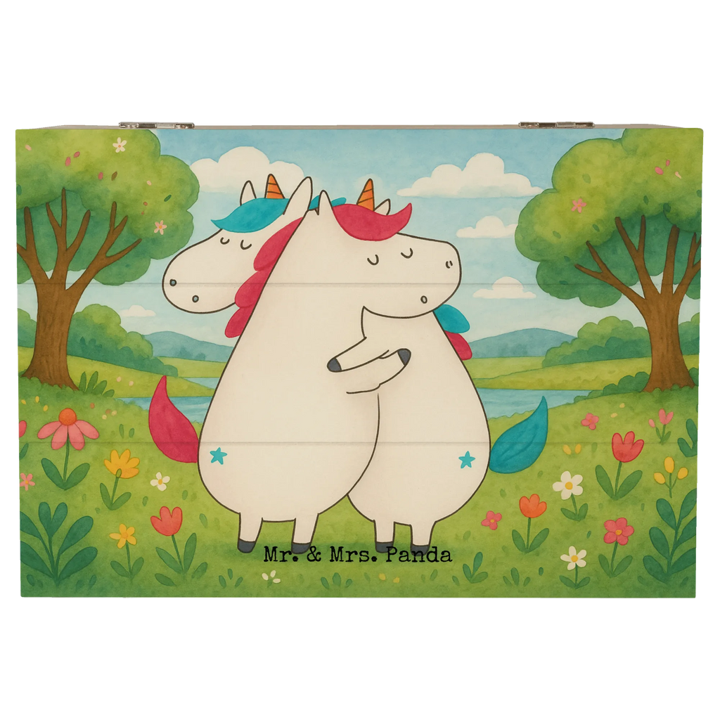 Holzkiste Einhörner Umarmen Design Truhe, Aufbewahrungsbox, Geschenkdose, Erinnerungsbox, XXL, Schatulle, Erinnerungskiste, Geschenkbox, Kiste, Schatzkiste, Dekokiste, Holzkiste, Einhorn, Einhörner, Einhorn Deko, Unicorn, Freundinnen, Geschwister, Liebe, Schwester, BFF, Freundin, Schwestern, Sister, Familie