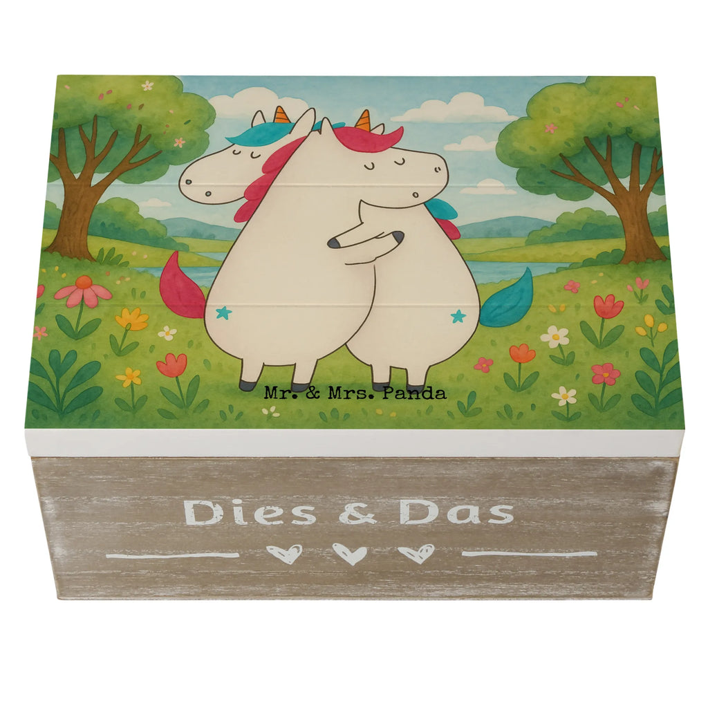 Holzkiste Einhörner Umarmen Design Truhe, Aufbewahrungsbox, Geschenkdose, Erinnerungsbox, XXL, Schatulle, Erinnerungskiste, Geschenkbox, Kiste, Schatzkiste, Dekokiste, Holzkiste, Einhorn, Einhörner, Einhorn Deko, Unicorn, Freundinnen, Geschwister, Liebe, Schwester, BFF, Freundin, Schwestern, Sister, Familie