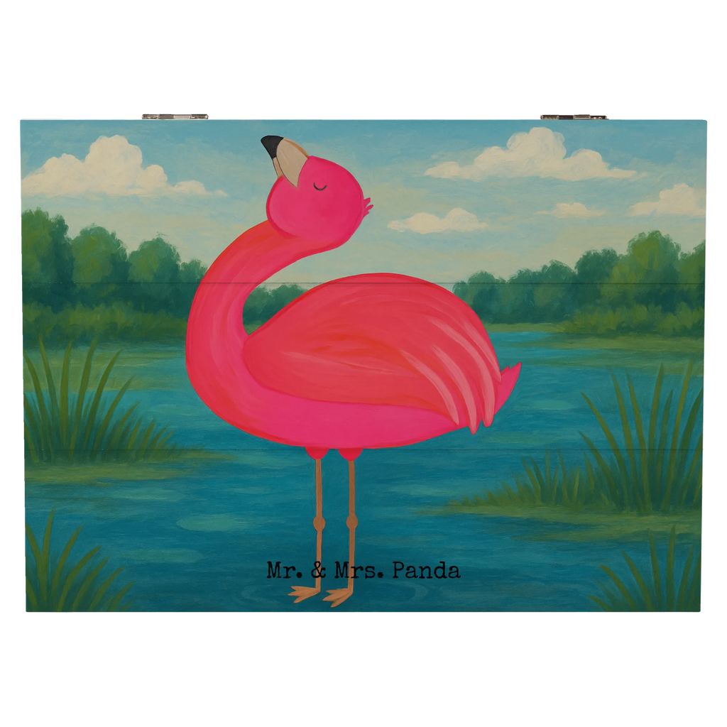 Holzkiste Flamingo Stolz Design Schatulle, Holzkiste, XXL, Geschenkdose, Dekokiste, Erinnerungsbox, Geschenkbox, Truhe, Aufbewahrungsbox, Erinnerungskiste, Schatzkiste, Kiste, Flamingo, Selbstliebe, Selbstakzeptanz, Tochter, Freundin, Schwester, Mama, beste Freundin, Freude, stolz