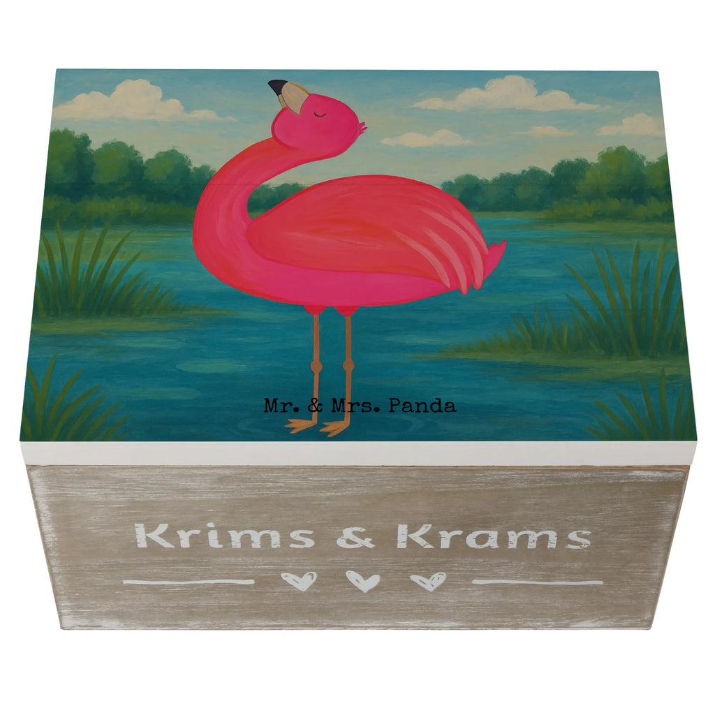 Holzkiste Flamingo Stolz Design Schatulle, Holzkiste, XXL, Geschenkdose, Dekokiste, Erinnerungsbox, Geschenkbox, Truhe, Aufbewahrungsbox, Erinnerungskiste, Schatzkiste, Kiste, Flamingo, Selbstliebe, Selbstakzeptanz, Tochter, Freundin, Schwester, Mama, beste Freundin, Freude, stolz