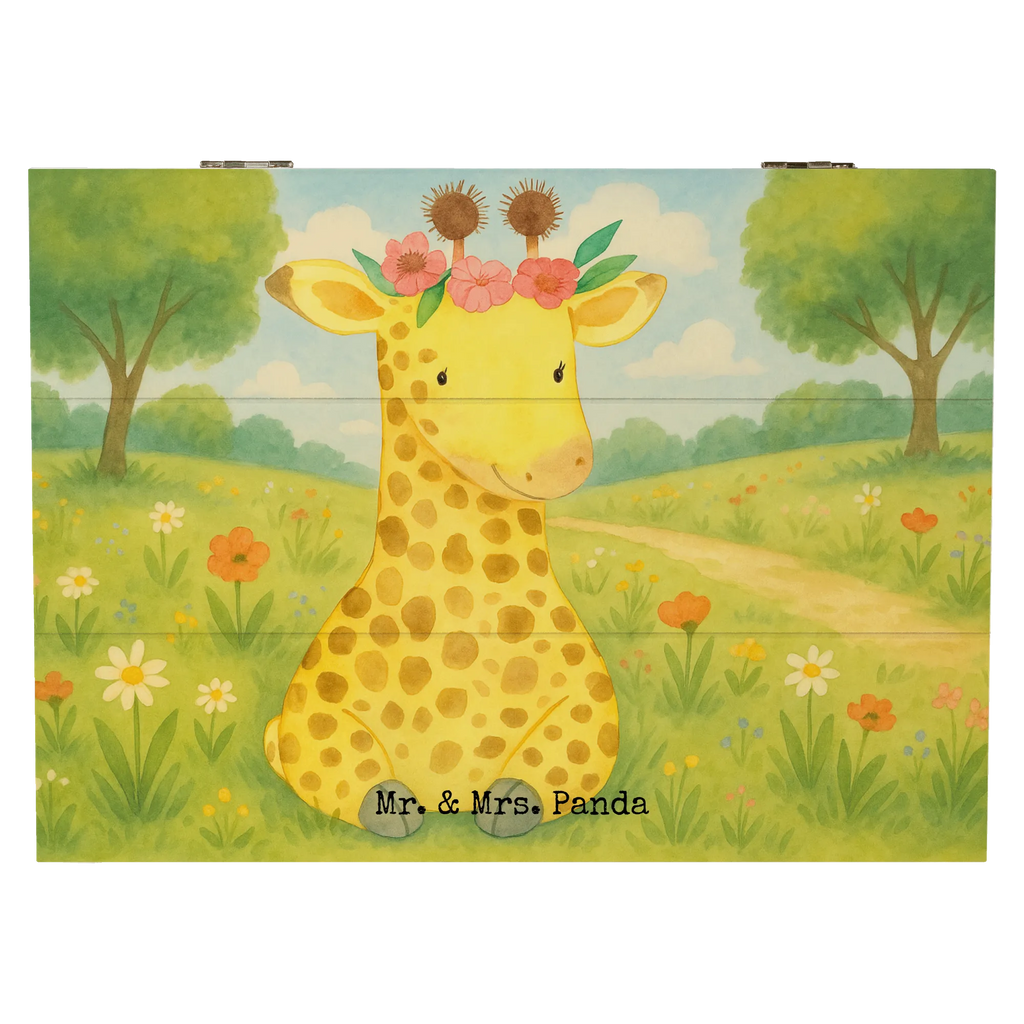 Holzkiste Giraffe Blumenkranz Design XXL, Truhe, Dekokiste, Erinnerungskiste, Kiste, Geschenkbox, Schatzkiste, Holzkiste, Erinnerungsbox, Aufbewahrungsbox, Geschenkdose, Schatulle, Afrika, Wildtiere, Giraffe, Selbstliebe, Freundin, Blumenkranz, Abenteurer