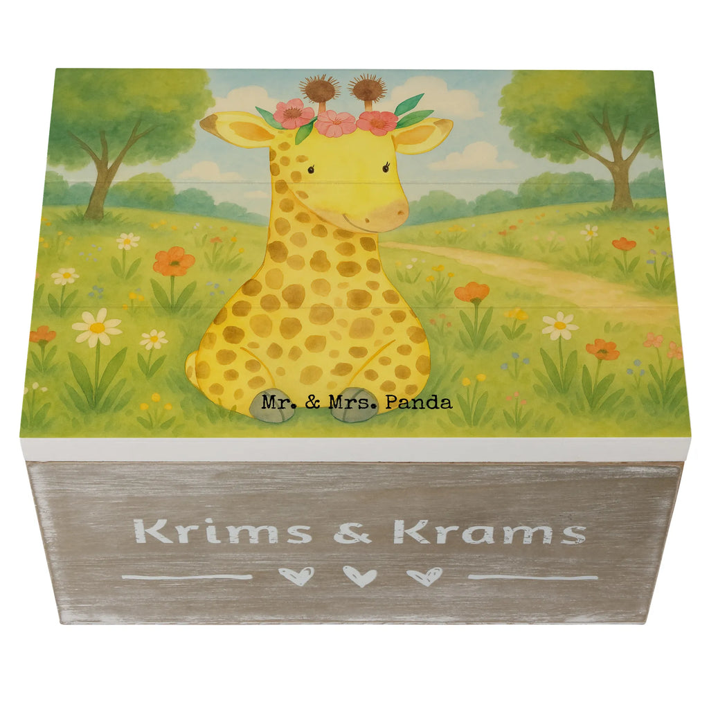 Holzkiste Giraffe Blumenkranz Design XXL, Truhe, Dekokiste, Erinnerungskiste, Kiste, Geschenkbox, Schatzkiste, Holzkiste, Erinnerungsbox, Aufbewahrungsbox, Geschenkdose, Schatulle, Afrika, Wildtiere, Giraffe, Selbstliebe, Freundin, Blumenkranz, Abenteurer