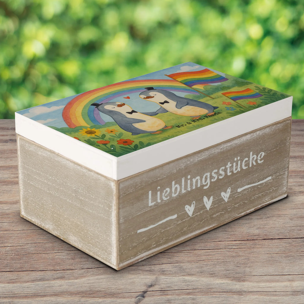 Holzkiste Pinguine Gay Pride Design Geschenkdose, Aufbewahrungsbox, Schatzkiste, Geschenkbox, Truhe, Schatulle, Dekokiste, XXL, Holzkiste, Erinnerungsbox, Erinnerungskiste, Kiste, Hochzeit, Hochzeitsgeschenk, Ehe, Hochzeitsfeier, Trauung, Trauungsgeschenk, Hochzeitskarte, Verlobungsfeier, Verlobungsgeschenk, Hochzeitsgeschenkideen, Hochzeitsgeschenke für Brautpaar
