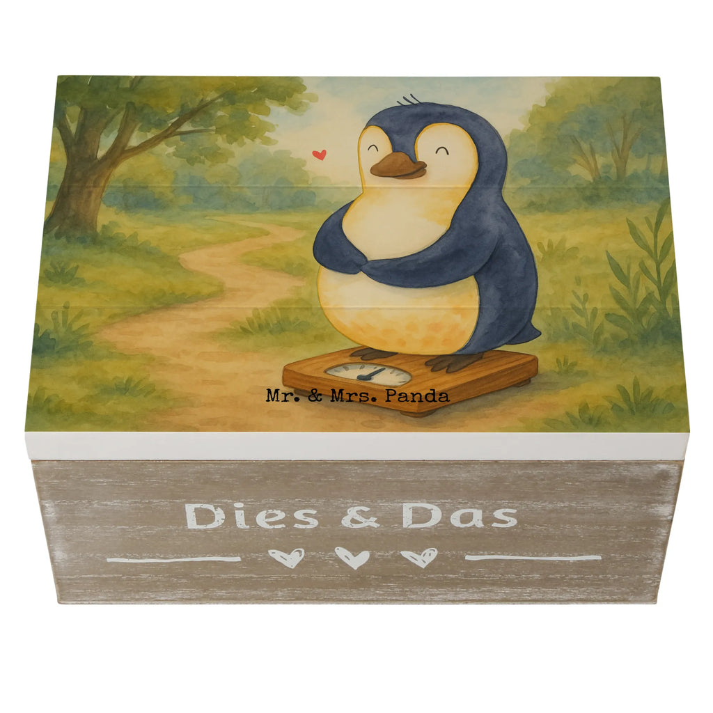 Skrzynia drewniana Pingwin dieta Design XXL, Geschenkbox, Erinnerungskiste, Holzkiste, Schatzkiste, Geschenkdose, Erinnerungsbox, Dekokiste, Truhe, Kiste, Aufbewahrungsbox, Schatulle, Pinguin, Gewicht, Körperliebe, Pinguine, Selbstrespekt, Abspecken, Motivation, Diät, Selbstliebe, Abnehmen