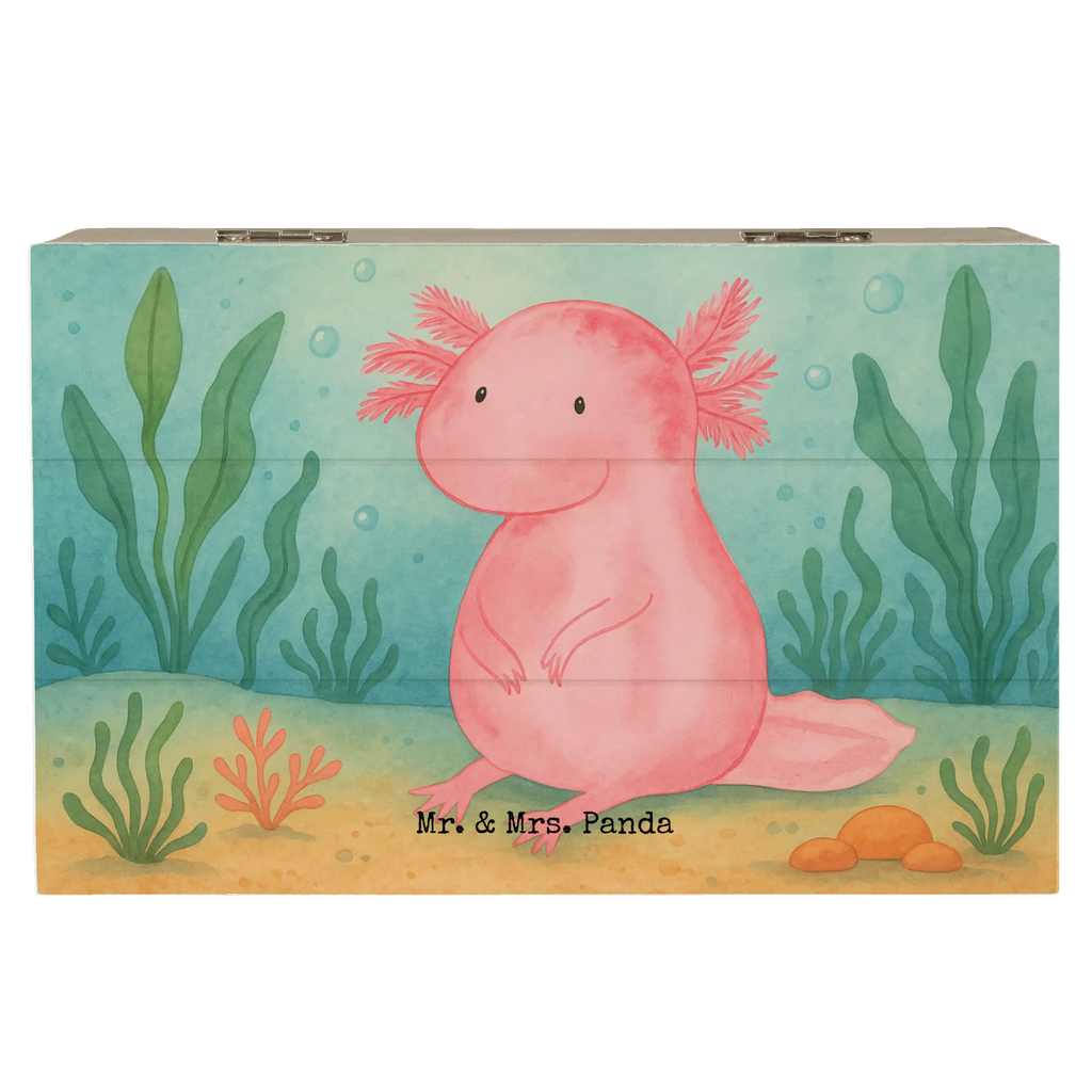 Holzkiste Axolotl Niedlich Design Geschenkdose, Kiste, Schatzkiste, Geschenkbox, Aufbewahrungsbox, Erinnerungskiste, Dekokiste, Erinnerungsbox, Truhe, XXL, Holzkiste, Schatulle, Axolotl, Molch, Axolot, Liebe, Freundin, Lebensstil, Weisheit, Lebensweisheit, vergnügt, zufrieden, fröhlich