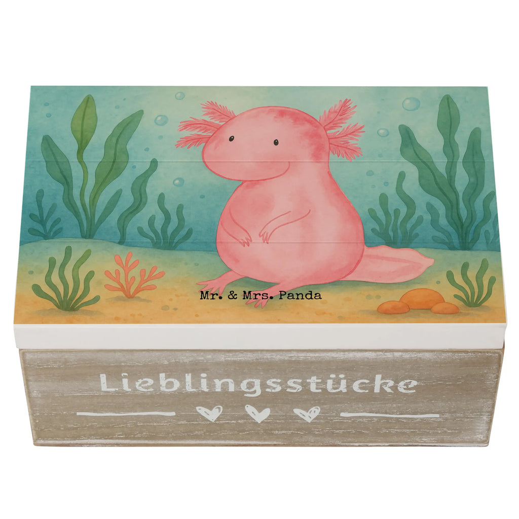 Holzkiste Axolotl Niedlich Design Geschenkdose, Kiste, Schatzkiste, Geschenkbox, Aufbewahrungsbox, Erinnerungskiste, Dekokiste, Erinnerungsbox, Truhe, XXL, Holzkiste, Schatulle, Axolotl, Molch, Axolot, Liebe, Freundin, Lebensstil, Weisheit, Lebensweisheit, vergnügt, zufrieden, fröhlich