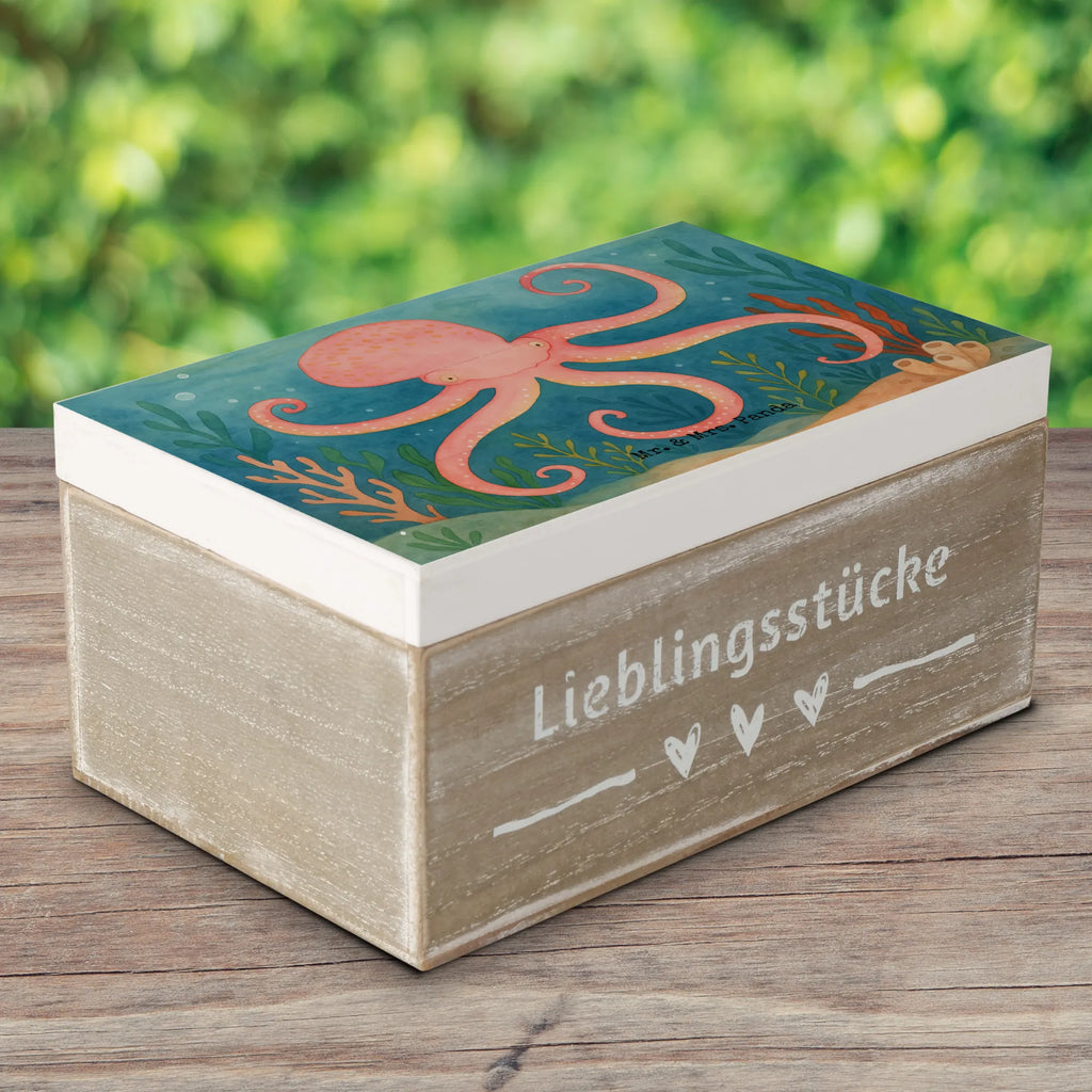 Skrzynia drewniana Ośmiornica Design Aufbewahrungsbox, Geschenkbox, Kiste, Geschenkdose, Schatulle, Truhe, Dekokiste, Holzkiste, Schatzkiste, Erinnerungsbox, XXL, Erinnerungskiste, Tiermotive, Gute Laune, lustige Sprüche, Tiere, Ozean, Wasser, Meer, Meerestier, Tintenfisch, Krake, Arme
