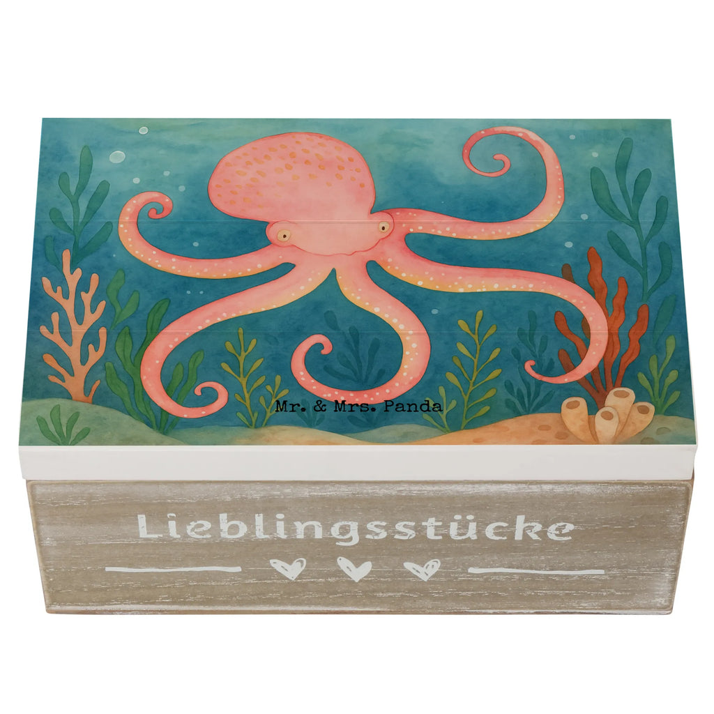 Skrzynia drewniana Ośmiornica Design Aufbewahrungsbox, Geschenkbox, Kiste, Geschenkdose, Schatulle, Truhe, Dekokiste, Holzkiste, Schatzkiste, Erinnerungsbox, XXL, Erinnerungskiste, Tiermotive, Gute Laune, lustige Sprüche, Tiere, Ozean, Wasser, Meer, Meerestier, Tintenfisch, Krake, Arme