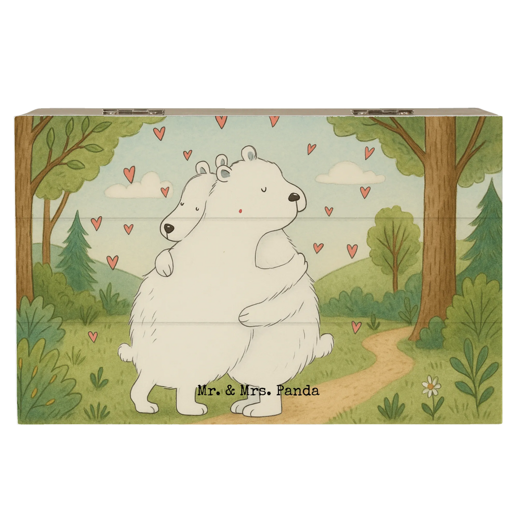 Holzkiste Eisbär Umarmen Design Truhe, Kiste, Geschenkbox, Erinnerungsbox, Aufbewahrungsbox, Schatzkiste, Holzkiste, Erinnerungskiste, XXL, Schatulle, Dekokiste, Geschenkdose, Tiermotive, Gute Laune, lustige Sprüche, Tiere