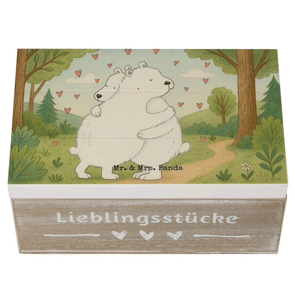 Holzkiste Eisbär Umarmen Design Truhe, Kiste, Geschenkbox, Erinnerungsbox, Aufbewahrungsbox, Schatzkiste, Holzkiste, Erinnerungskiste, XXL, Schatulle, Dekokiste, Geschenkdose, Tiermotive, Gute Laune, lustige Sprüche, Tiere