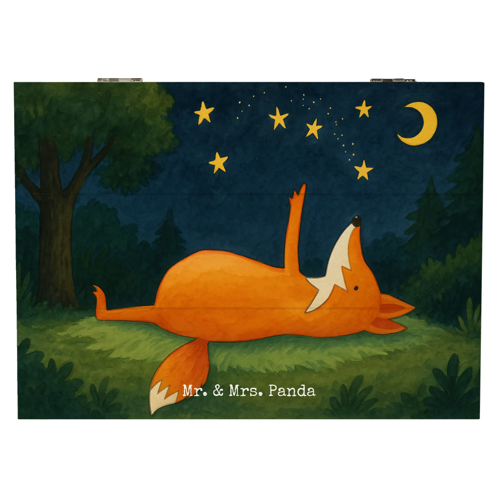 Holzkiste Fuchs Sterne Design Schatulle, Truhe, Geschenkbox, Aufbewahrungsbox, Erinnerungsbox, Schatzkiste, XXL, Erinnerungskiste, Geschenkdose, Kiste, Holzkiste, Dekokiste, Fuchs, Always Look on the Bright Side of Life, Füchse, tröstende Worte, Spruch positiv, Romantik, Spruch schön