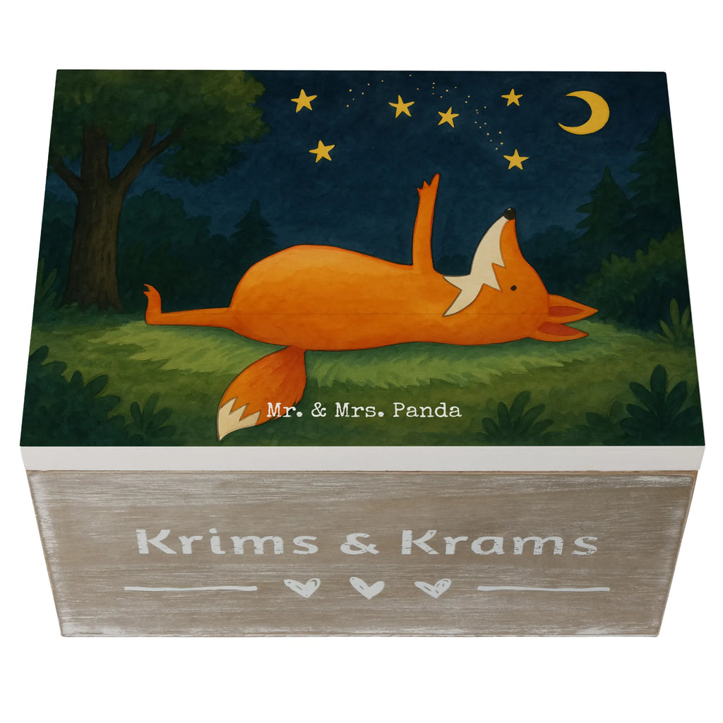 Holzkiste Fuchs Sterne Design Schatulle, Truhe, Geschenkbox, Aufbewahrungsbox, Erinnerungsbox, Schatzkiste, XXL, Erinnerungskiste, Geschenkdose, Kiste, Holzkiste, Dekokiste, Fuchs, Always Look on the Bright Side of Life, Füchse, tröstende Worte, Spruch positiv, Romantik, Spruch schön