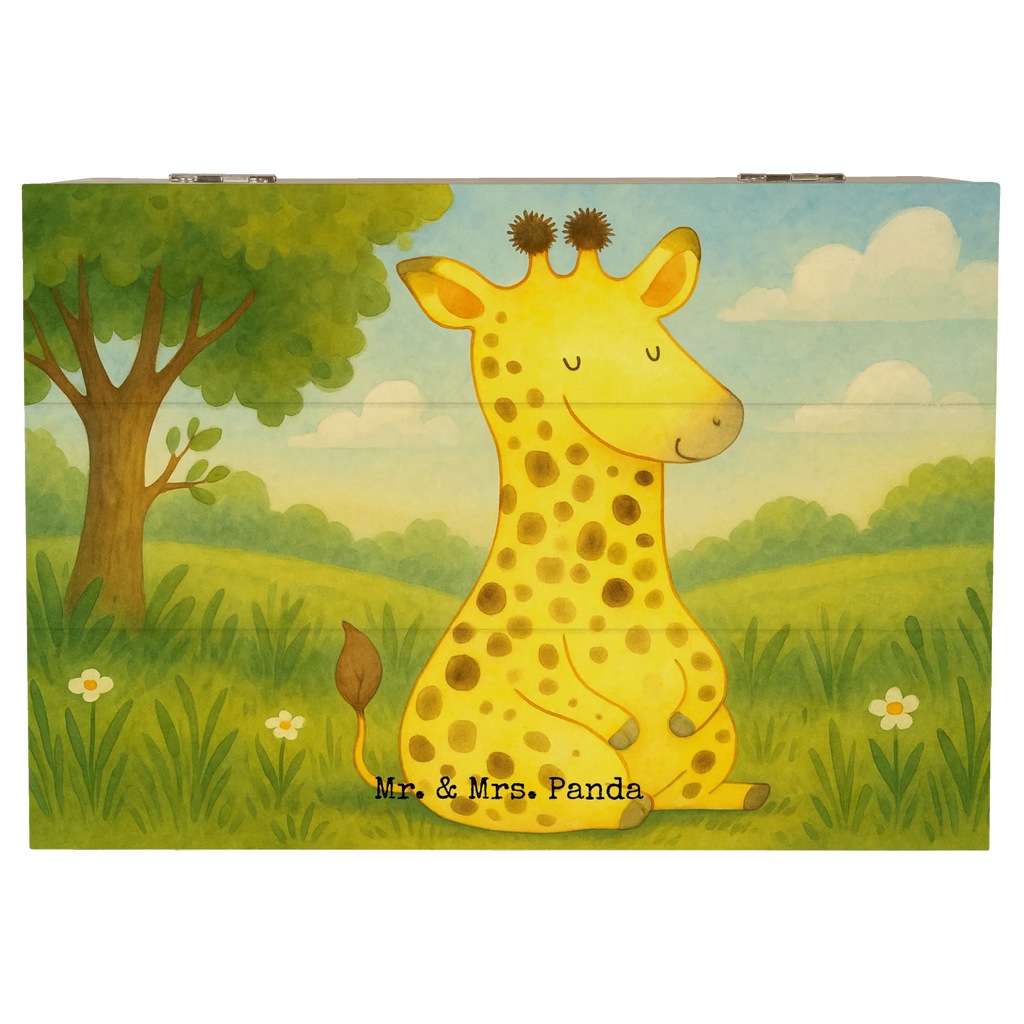 Skrzynia drewniana żyrafa Zadowolony Design Kiste, XXL, Schatzkiste, Geschenkbox, Erinnerungskiste, Dekokiste, Aufbewahrungsbox, Schatulle, Holzkiste, Geschenkdose, Truhe, Erinnerungsbox, Afrika, Wildtiere, Glück, Giraffe, Abenteuer, Zufrieden