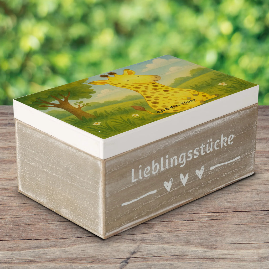 Skrzynia drewniana żyrafa Zadowolony Design Kiste, XXL, Schatzkiste, Geschenkbox, Erinnerungskiste, Dekokiste, Aufbewahrungsbox, Schatulle, Holzkiste, Geschenkdose, Truhe, Erinnerungsbox, Afrika, Wildtiere, Glück, Giraffe, Abenteuer, Zufrieden