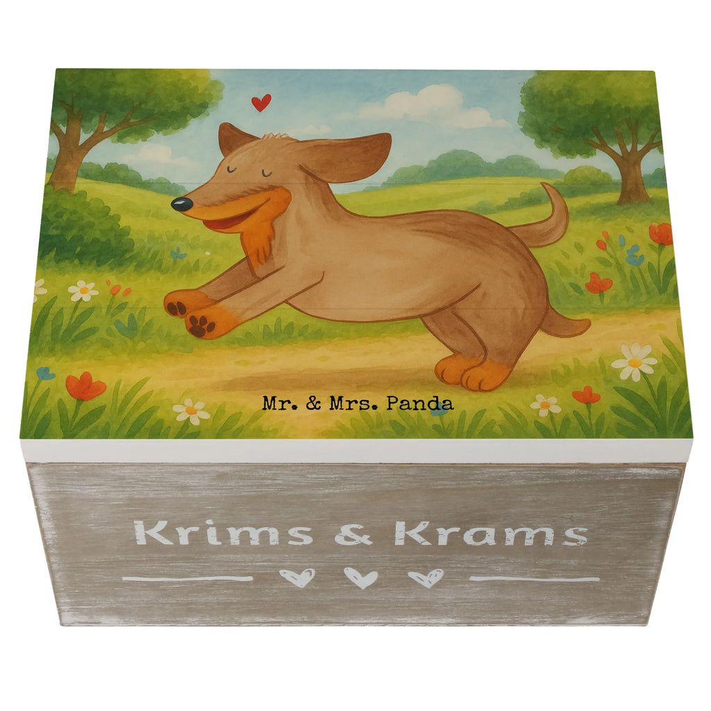 Wooden chest Dog dachshund Design Dekokiste, XXL, Erinnerungsbox, Aufbewahrungsbox, Erinnerungskiste, Kiste, Schatzkiste, Geschenkbox, Schatulle, Truhe, Holzkiste, Geschenkdose, Hund, Hundemotiv, Haustier, Hunderasse, Tierliebhaber, Hundebesitzer, Sprüche, Dachshund, Dackel, Hunde, happy dog