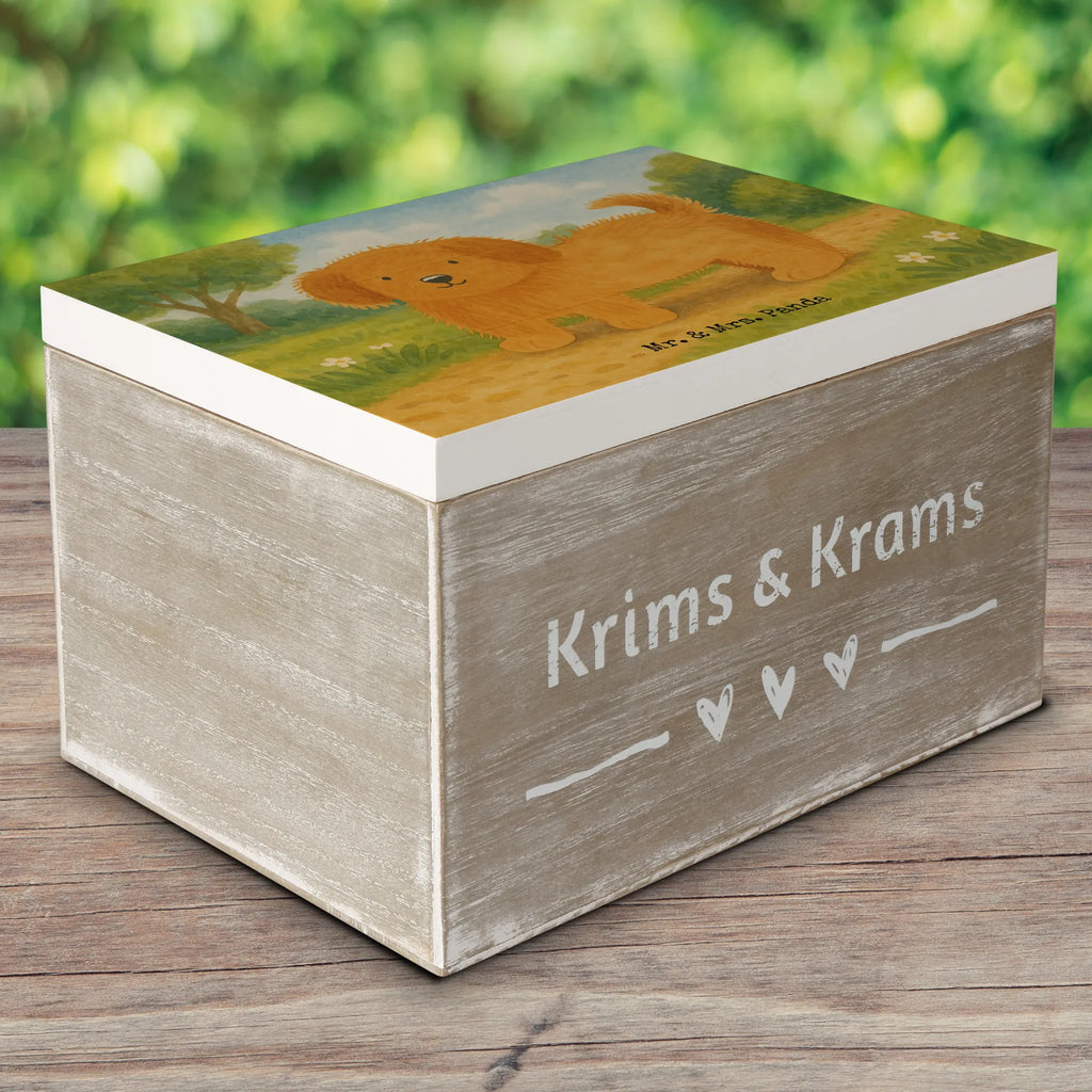 Skrzynia drewniana pies puszysty Design Dekokiste, XXL, Holzkiste, Erinnerungsbox, Kiste, Geschenkdose, Schatzkiste, Erinnerungskiste, Truhe, Schatulle, Geschenkbox, Aufbewahrungsbox, Hund, Hundemotiv, Haustier, Hunderasse, Tierliebhaber, Hundebesitzer, Sprüche, Frauchen, Hundemama, Hunde, Hundeliebe