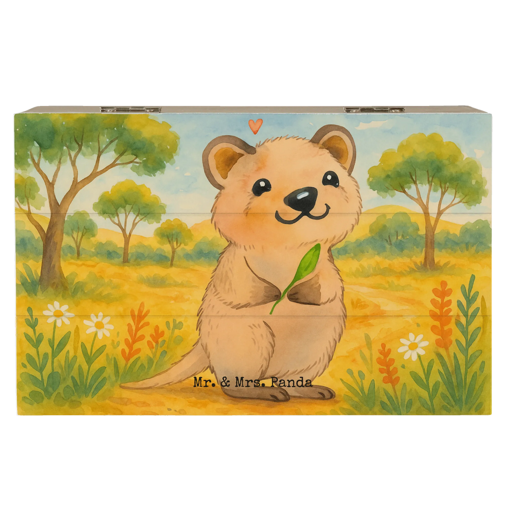 Skrzynia drewniana Quokka Szczęśliwy Design XXL, Truhe, Kiste, Holzkiste, Erinnerungsbox, Dekokiste, Aufbewahrungsbox, Erinnerungskiste, Geschenkbox, Geschenkdose, Schatzkiste, Schatulle, Tiermotive, Gute Laune, lustige Sprüche, Tiere, Dinge erledigen, Lustiger Spruch, Quokka, Niedliches Tier, Verschieben, Aufschieberitis