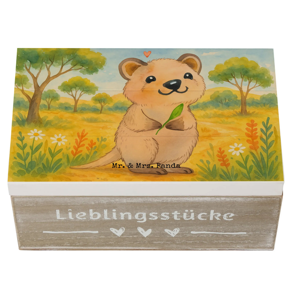 Skrzynia drewniana Quokka Szczęśliwy Design XXL, Truhe, Kiste, Holzkiste, Erinnerungsbox, Dekokiste, Aufbewahrungsbox, Erinnerungskiste, Geschenkbox, Geschenkdose, Schatzkiste, Schatulle, Tiermotive, Gute Laune, lustige Sprüche, Tiere, Dinge erledigen, Lustiger Spruch, Quokka, Niedliches Tier, Verschieben, Aufschieberitis