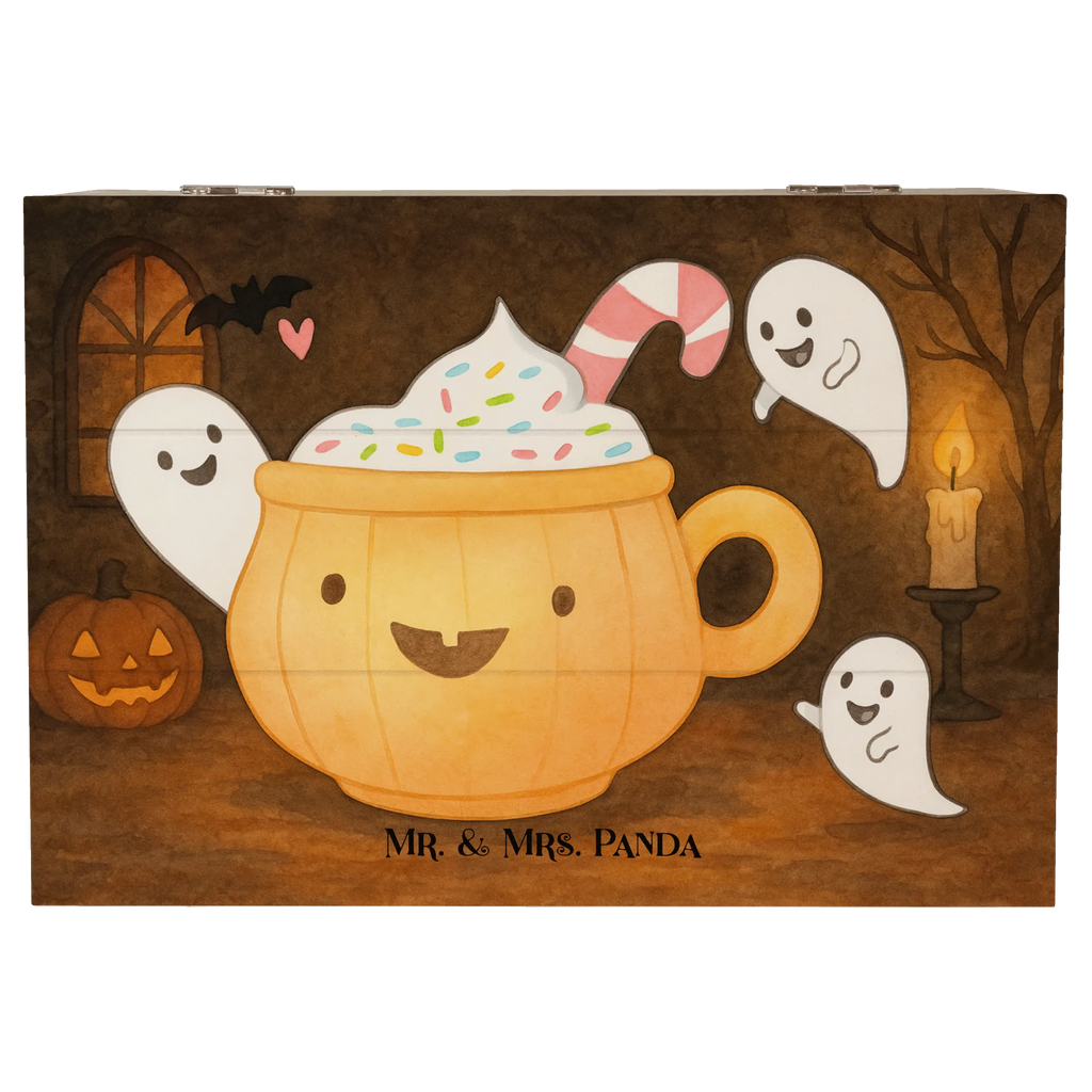 Holzkiste Kaffee Gespenst Design Erinnerungskiste, Erinnerungsbox, Schatzkiste, Kiste, Aufbewahrungsbox, Dekokiste, Holzkiste, Truhe, Geschenkbox, Geschenkdose, XXL, Schatulle, Halloween, Deko, Martinssingen, Dekoration, Geschenke, Schenken, Süßes sonst gibt's saures, Halloween Deko, Pumpkin spiced Latte, Kaffee, Gespenst, Trick or Treat