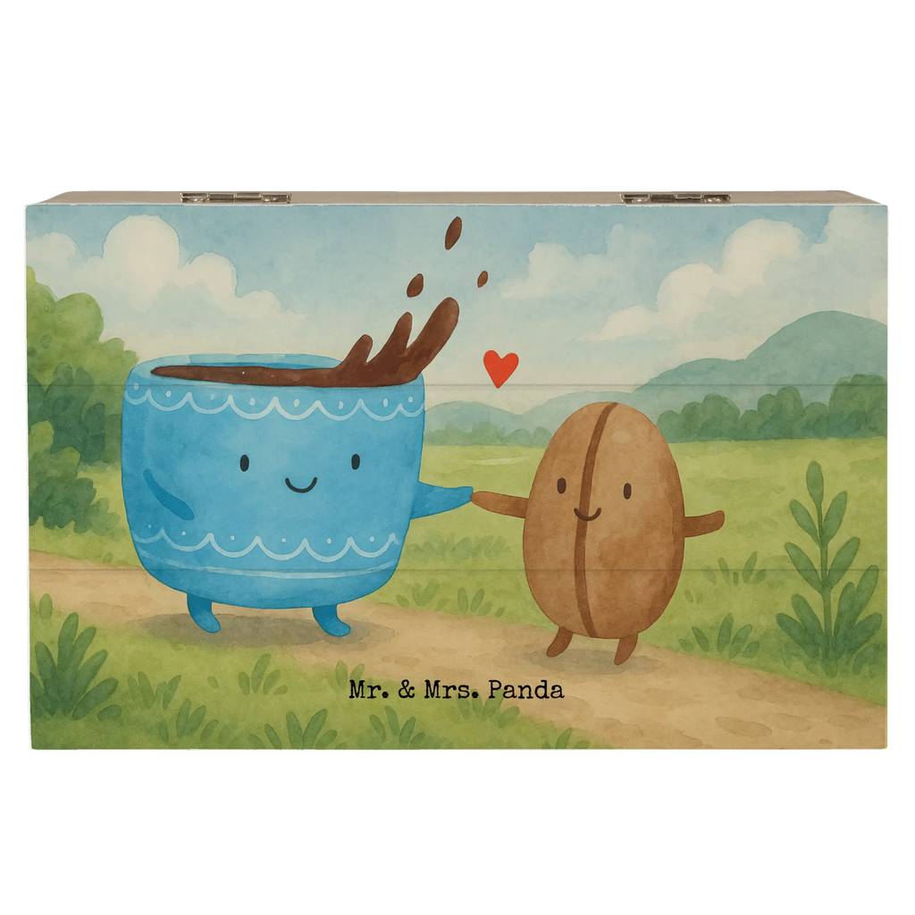 Wooden chest Coffee Bean Design XXL, Holzkiste, Truhe, Geschenkdose, Kiste, Schatzkiste, Erinnerungskiste, Schatulle, Aufbewahrungsbox, Erinnerungsbox, Dekokiste, Geschenkbox, Tiermotive, Gute Laune, lustige Sprüche, Tiere, Kaffee, Zufriedenheit, Kaffeebohne, Genuss, Glück