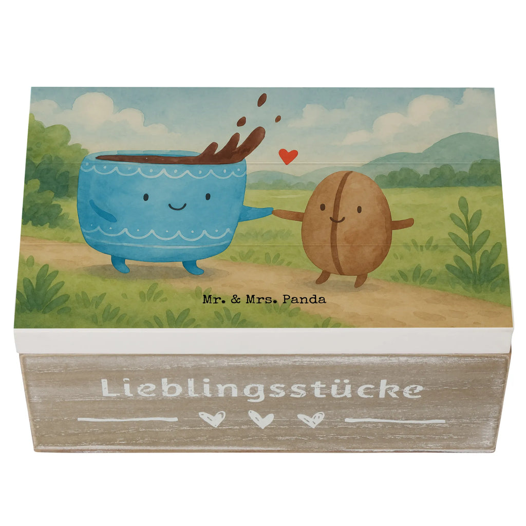 Wooden chest Coffee Bean Design XXL, Holzkiste, Truhe, Geschenkdose, Kiste, Schatzkiste, Erinnerungskiste, Schatulle, Aufbewahrungsbox, Erinnerungsbox, Dekokiste, Geschenkbox, Tiermotive, Gute Laune, lustige Sprüche, Tiere, Kaffee, Zufriedenheit, Kaffeebohne, Genuss, Glück