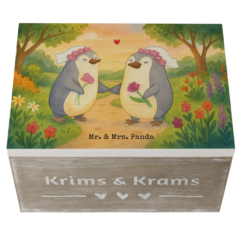 Holzkiste Pinguine Lesbian Pride Design Kiste, Schatulle, Dekokiste, Geschenkdose, Schatzkiste, Erinnerungsbox, XXL, Truhe, Holzkiste, Erinnerungskiste, Geschenkbox, Aufbewahrungsbox, Hochzeit, Hochzeitsgeschenk, Ehe, Hochzeitsfeier, Trauung, Trauungsgeschenk, Hochzeitskarte, Verlobungsfeier, Verlobungsgeschenk, Hochzeitsgeschenkideen, Hochzeitsgeschenke für Brautpaar, Gleichgeschlechtliche Hochzeit