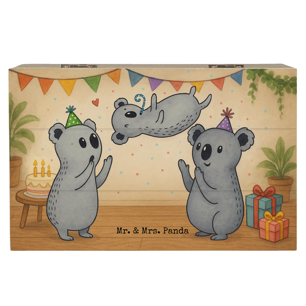 Holzkiste Koalas Geburtstag Design Truhe, Erinnerungskiste, Erinnerungsbox, Geschenkbox, Aufbewahrungsbox, Kiste, Schatulle, Schatzkiste, XXL, Dekokiste, Holzkiste, Geschenkdose, Geburtstag, Geburtstagsgeschenk, Geschenk, Happy Birthday, Geburtstage, Koala, Geburtstagsfeier