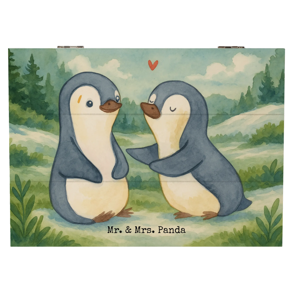 Holzkiste Pinguine trösten Design Geschenkbox, Schatulle, Schatzkiste, Holzkiste, Erinnerungskiste, Truhe, Aufbewahrungsbox, Geschenkdose, Kiste, XXL, Dekokiste, Erinnerungsbox, Liebe, Partner, Freund, Freundin, Ehemann, Ehefrau, Heiraten, Verlobung, Heiratsantrag, Liebesgeschenk, Jahrestag, Hocheitstag, für Männer, Hochzeitstag, Valentinstag, Geschenk für Partner, Liebesbeweis, für Ehemann, Geschenk für Frauen, Mitbringsel, Geschenk für Freundin