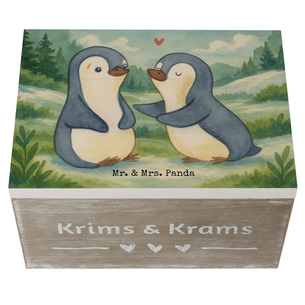 Holzkiste Pinguine trösten Design Geschenkbox, Schatulle, Schatzkiste, Holzkiste, Erinnerungskiste, Truhe, Aufbewahrungsbox, Geschenkdose, Kiste, XXL, Dekokiste, Erinnerungsbox, Liebe, Partner, Freund, Freundin, Ehemann, Ehefrau, Heiraten, Verlobung, Heiratsantrag, Liebesgeschenk, Jahrestag, Hocheitstag, für Männer, Hochzeitstag, Valentinstag, Geschenk für Partner, Liebesbeweis, für Ehemann, Geschenk für Frauen, Mitbringsel, Geschenk für Freundin